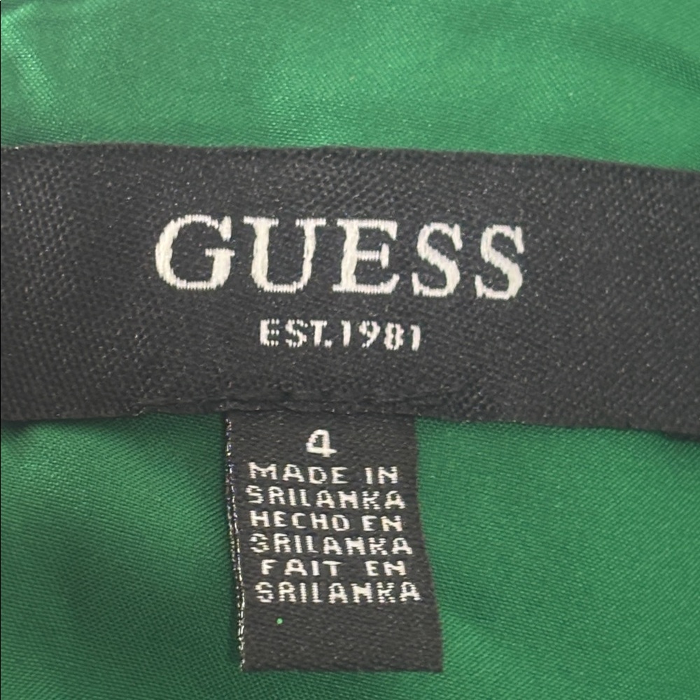 NWOT Guess Womens Green Cotton Eyelet Ruffled Asymmetric Hem Midi Dress Size 4 - Picture 3 of 14
